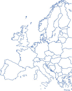 Karte Europa/EU mit Grenzen