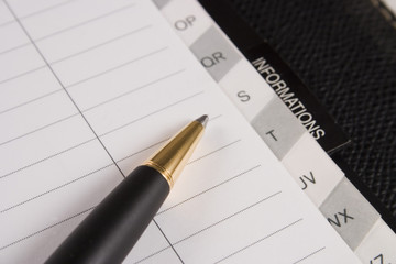 Macro shot of an address book