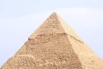 Fototapeta na wymiar The top portion of Khafre's Pyramid in Cairo, Egypt.