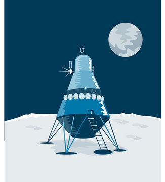 Lunar Landing Retro Style