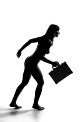 woman with the suitcase