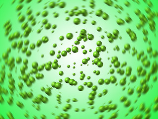 green bubble on green background