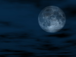 moon night with a cloudes