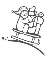 santa and gift contour