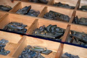 Typography workshop: old lead type for printing