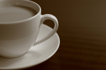 Morning cup of coffee on a table