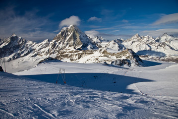 Snow and mountains