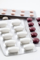 Pills tablets shallow depth of field