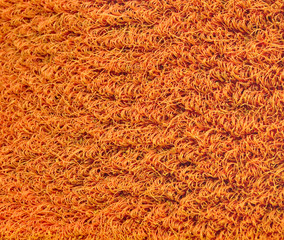 The material made from leaky adjusted synthetic strings. Soft