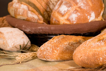 assortment of baked bread