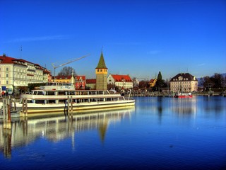 Fototapeta na wymiar Lindau Hafen - Bodensee (Jezioro Bodeńskie)