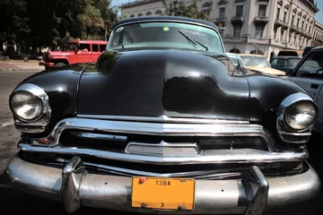 Fototapete Kubanische Oldtimer Bild eines alten Autos in Kuba. Havanna
