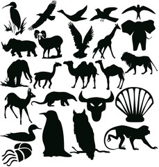 Naklejka premium silhouettes - animals