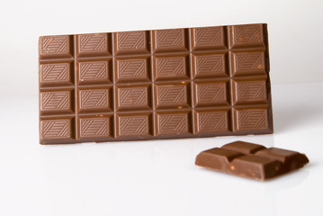 tasty chocolate on white background