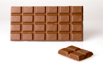 tasty chocolate on white background