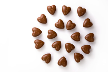 chocolate candy in the form of heart