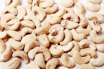 Close up of roasted cashew nuts