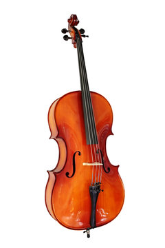 Cello, isolated on white with clipping path.
