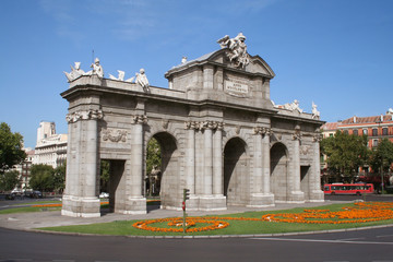 Obraz premium 18th century Puerta de Alcala. Center of Madrid..