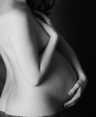 The pregnant woman on the ninth month