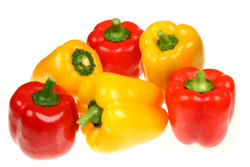 Red and yellow pepper - colorful cuisine objects