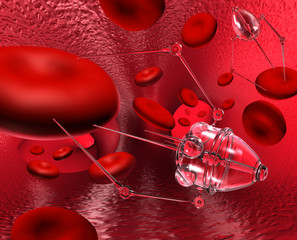 Translucent medical nanobots fixing blood cells