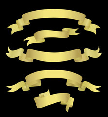 Golden Banners With Space For Text (vector or XXL jpeg image)