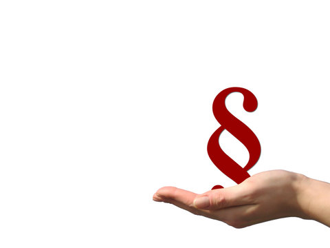 Paragraph / Impressum auf der Hand