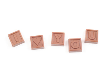 chocolates - I love you - isolated on white perfect as a gift