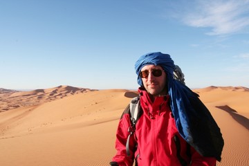 Hiker in desert