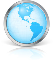 Planète terre avec contour métal