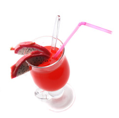 fresh exotic drink on the white background