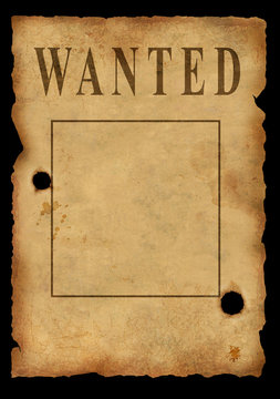 The wild West. The old poster about search of the criminal