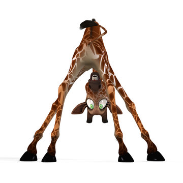 cute giraffe - Image contains a Clipping Path
