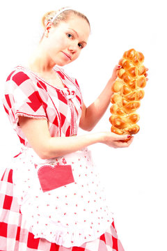 Suzy home maker house wife with homely cooked bread
