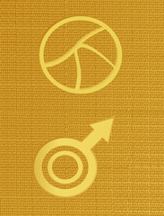 a couple of alien crop circles in a farm field