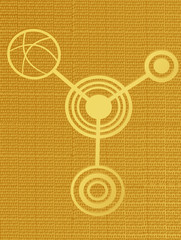 a couple of alien crop circles in a farm field