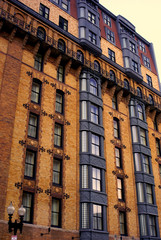very ornate and colorful apartment building in  boston 