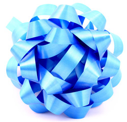 holiday season ribbon bow gift decoration in blue