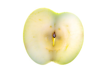 Green present apple.Segment. Object on a white background