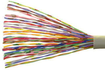 Multi-coloured telephone or telecommunication cable