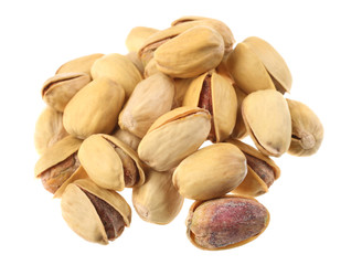 Pistachio nut group isolated on white background
