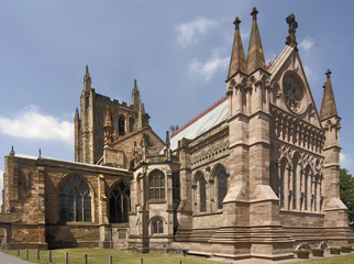 Fototapeta na wymiar Hereford Cathedral w Herefordshire, Midlands, Anglia, Wielka Brytania