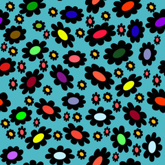 Vivid, colorful, repeating flower background