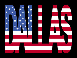 Dallas text with flag