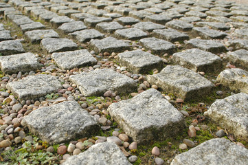 stone block paving perspective background