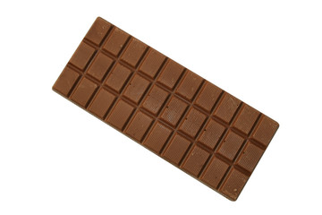 Tile of a milk chocolate on a white background