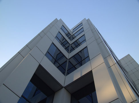 White Office Block against a Blue Sky
