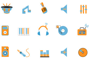 Music icon set - duotone