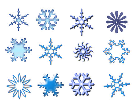 Snowflakes isolated on white